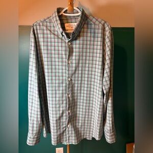 Mizzen+Main Men's Checkered Shirt in Green and Purple